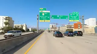 Driving Around Downtown Miami to West Palm Beach Florida on I-95