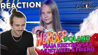 Reaction 🇵🇱 Poland 🇵🇱 Maja Krzyżewska - I Just Need A Friend | Junior Eurovision 2023 Nice 🇫🇷 SUBTL