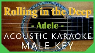 Rolling in the Deep - Adele [Acoustic Karaoke | Male Key]