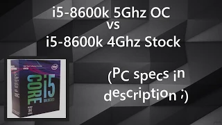 [Intel i5-8600k 4Ghz STOCK vs 5Ghz OC [CINEBENCH TEST]]