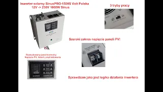 Inwerter solarny SinusPRO 1500S Volt Polska - 3 tryby pracy