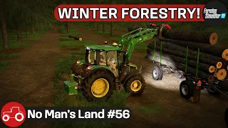 Winter Forestry, Mowing Grass For Silage & Spreading Slurry - No Man's Land #56 FS22 Timelapse