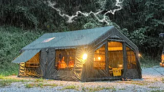 Camping in the Rain | House? Is it a tent? 🤔 Two-Room inflatable air tent 🏠