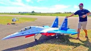 XXXL RC SUKHOI SU-27 TWIN TURBINE MODEL JET FLIGHT DEMONSTRATION