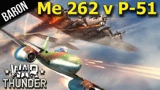 War Thunder - Me 262 Jets vs P-51s Escorting B-17 Bomber Formation!!