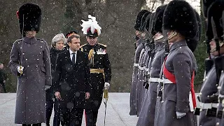 Military matters dominate as May greets Macron at Sandhurst