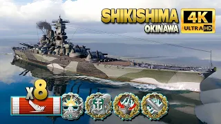 Battleship Shikishima: Thriller on map Okinawa - World of Warships