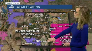 High fire danger and snow expected Sunday