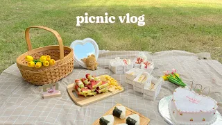 picnic vlog 🍙˚₊🧺 making cute picnic recipes, celebrating with friends, last days of summer ♡