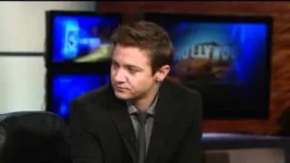 Jeremy Renner visits on set to talk about new movie The Town