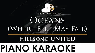 Hillsong UNITED - Oceans (Where Feet May Fail) - Piano Karaoke Instrumental Cover with Lyrics