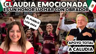 MEXICANOS HACEN RETUMBAR EL ZÓCALO y CLAUDIA CANTA ES UN HONOR ESTAR CON OBRADOR*emocionante CIERRE*