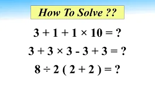 How to Solve Tricky Math Expressions ?? || Maths Puzzle