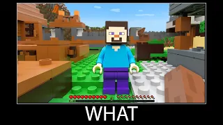 Minecraft wait what meme part 301 realistic minecraft Lego Steve