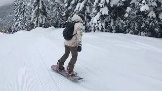 Amy ripping it up at Sasquatch Mountain Resort