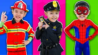 City Hero - Policeman vs Fireman | Animals Song - Who Says Moo | Nursery Rhymes & Kids Songs