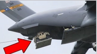 USAF Planes Drop Humvees and Paratroopers   C 17 Globemaster C 130 Hercules