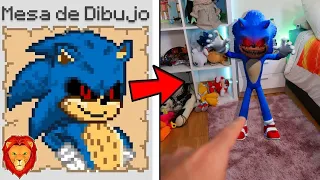 MINECRAFT pero TODOS los SONIC.EXE que DIBUJO APARECEN en la VIDA REAL 😱 | LEON PICARON