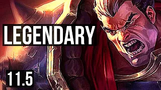 DARIUS vs GAREN (TOP) | Penta, 9 solo kills, Legendary, 1.0M mastery, 26/6/5 | BR Diamond | v11.5