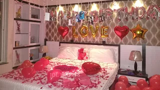 Romantic birthday surprise room decoration for girlfriend, Surprise birthday party decor #shorts