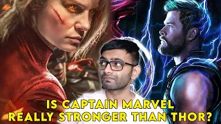 Is Captain Marvel Really Stronger Than Thor ? || Comicverse