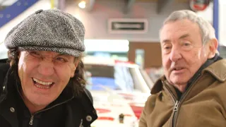 Pink Floyd's Nick Mason shows Brian Johnson his private car collection