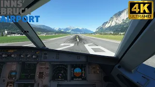 MSFS: Takeoff from Innsbruck *MAX GRAPHICS* - Fenix A320 (4K)