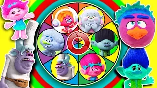 Poppy & Branch Play Trolls Spin The Wheel Game Giant Play-Doh Creek, Bergen Chef, DJ Suki Blind Bags