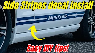 Mustang S197 side vinyl decals rocker panel stickers installation how to guide