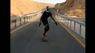 Longboarder Hits Guardrail with high speed