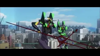 Evangelion 3.0+1.0 - EVA-01 Vs. EVA-13 Fight (Trailer Clips Combined)