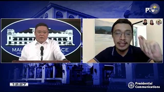 Harry Roque scolds reporter – the wrong one – during live briefing