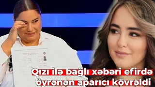 Aytən Səfərova canlı efirdə qızı ilə bağlı xəbəri efirdə öyrənib kövrəldi