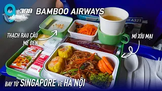 Flying Bamboo Airways from Singapore to Hanoi with 2 different meal choices