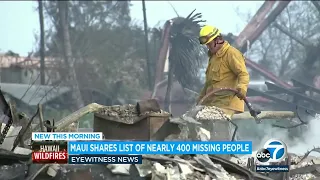 Maui releases names of 388 people still missing after deadly wildfire