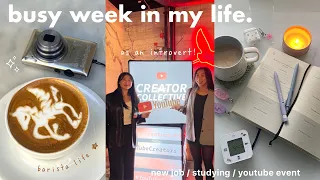 busy week in my life as a premed content creator with a part time job 🎥🌷☕️ (productive + study!)