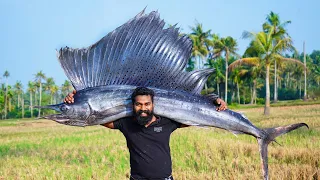 40 kg BIG SAILFISH | Giant Fish Cutting And Grilling | 40 കിലോ ഓലമീൻ ചുട്ടെടുത്തപ്പോൾ | M4 TECH |