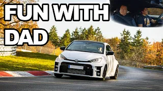 My dad's first lap around the Nürburgring Nordschleife ft. Toyota GR Yaris!