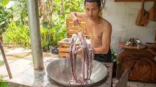 Fried and Steam Octopus Arms Recipe - Cooking Octopus Arms