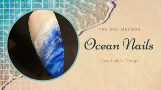 Ocean Nails design tutorial, DIY, easy, beginner friendly