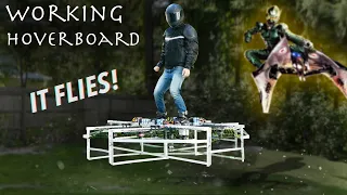 Working Personal Hoverboard Test Flight! (DIY Green Goblin / Iron Man Flying Machine!!)