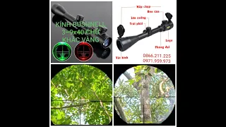 Tets kính ngắm bushnell 3-9x40 cực nét|ống ngắm pcp chuẩn loại 1|kính ngắm nhìn đêm,hồng tâm xanh đỏ