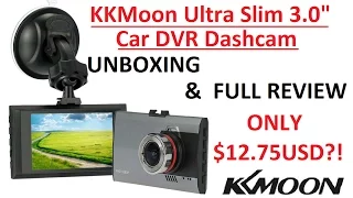 Unboxing & Full Review 4K : KKMOON Ultra Slim 3 inch 1080P HD Car DashCam DVR  [SO CHEAP $12.75USD]