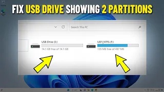 Fix USB Pend Drive Showing two Partitions | How To Merge 2 partitions Flash Drive usb Into One ✅