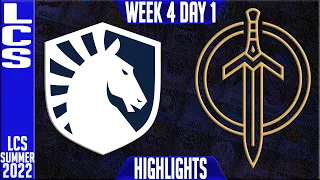 TL vs GG Highlights | LCS Summer 2022 W4D1 | Team Liquid vs Golden Guardians