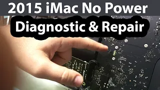 2015 iMac no power diagnostic and Broken power button cable repair.