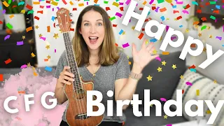 Easy Happy Birthday | ukulele song tutorial with 3 chords C F G