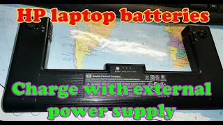 HP laptop battery charge with external power supply