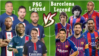 Barcelona Legends VS PSG Ronaldo Maradona Cruyf Messi Ronaldinho Suarez VS Mbappe Neymar Ibrahimovic