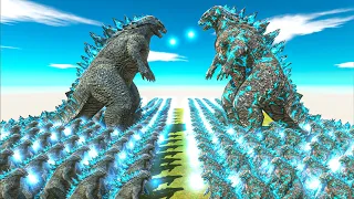 Epic Godzilla Battle | Growing Godzilla 2014 VS Thunder Godzilla - Animal Revolt Battle Simulator